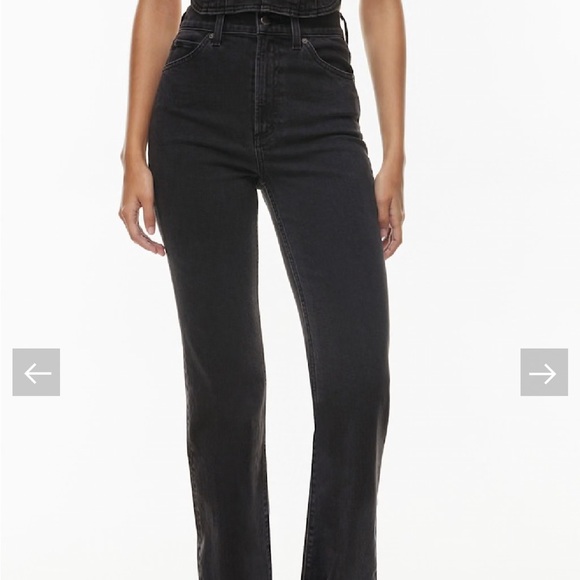 Denim Forum 90s Hi-Rise Stacked Bootcut Jeans - Black Eyeliner / Aritzia - Picture 5 of 10